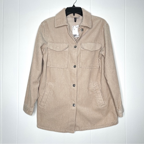 NWT H&M Corduroy Oversized Shirt Jacket Shacket - Picture 5 of 9